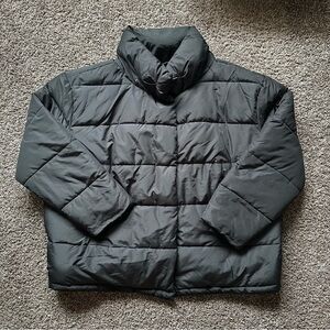Ellos Heavyweight Black Insulated Quilted Puffer Zip Up Jacket Size 28 Outdoors
